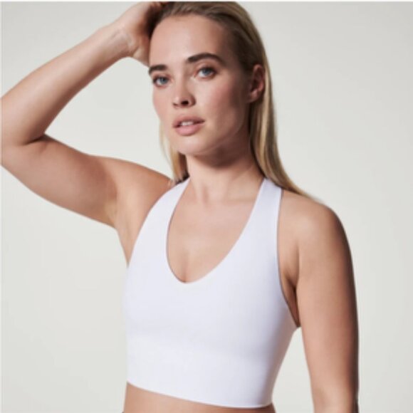 NWT SPANX Longline Impact Sports Bra White Size 1X - Picture 1 of 8